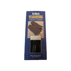 Vtg 1990 Mens Totes Toasties Stretch Gloves With Grip One Size Brown Acrylic Box